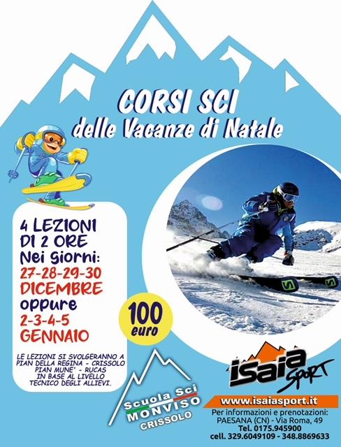 CORSI SCI VACANZE DI NATALE 2023/24